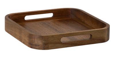 Acacia-wood square shaped tray with handles "Acacia 2.0"