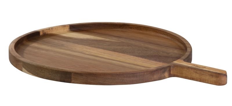 Round wooden cutting board &amp; serving board with handle "Acacia 2.0"