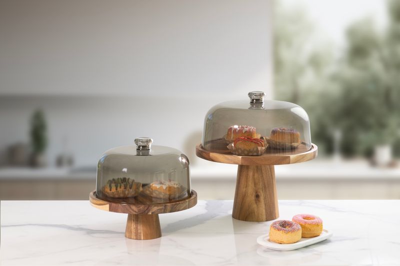 Acacia-wood cake stand "Acacia 2.0" - 18 cm