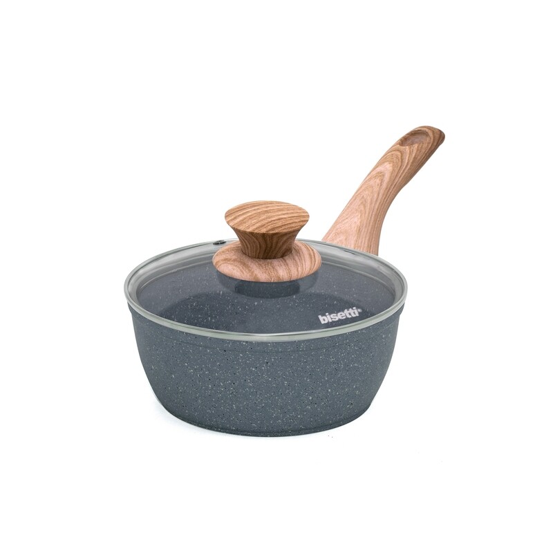 Souce pan Ø 18 cm 'Pierre Gourmet' with wood color handle and lid - outlet collection