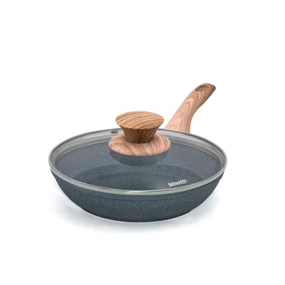 Padella ø 20 cm 'Pierre Gourmet' con coperchio e manico design legno - outlet collection