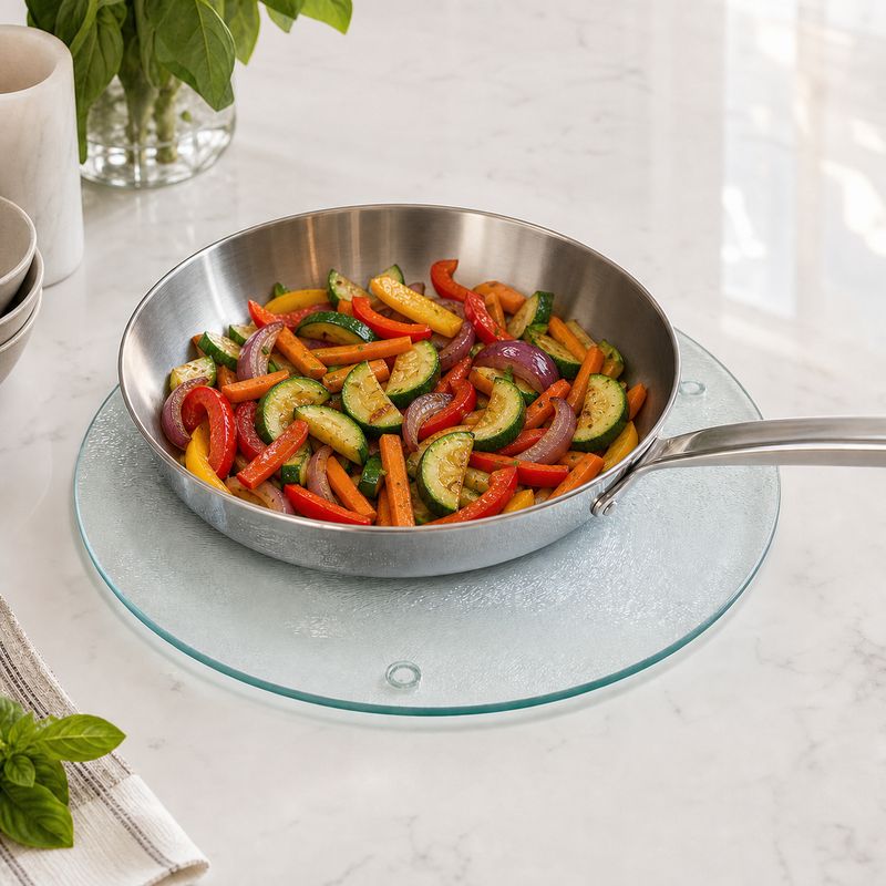 Round chopping board in tempered glass - ø 25cm