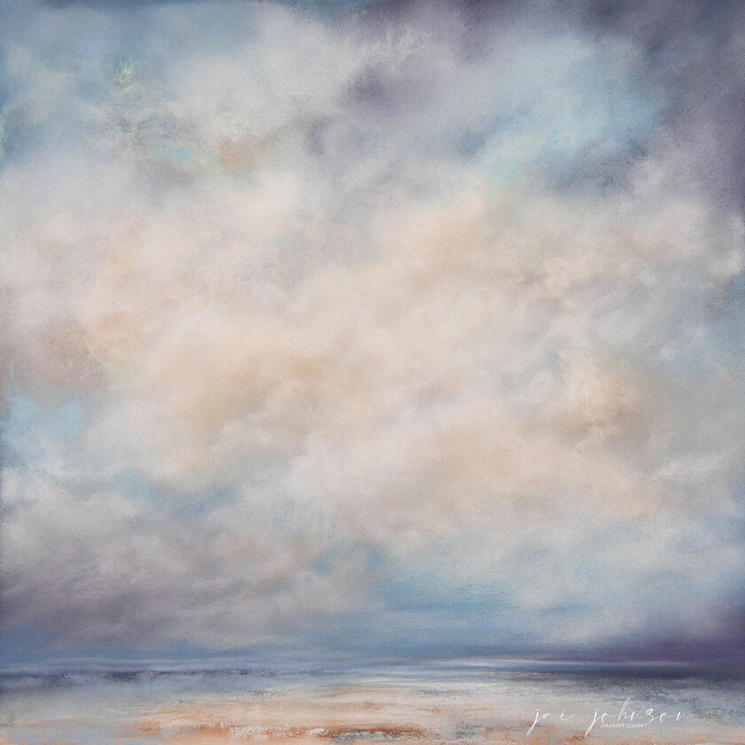 The Edge Of The Sea: Original Pastel Big Sky Painting by Artist Jai Johnson