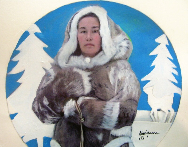&quot;INUIT GODDESS OF FERTILITY,&quot; ORIGINAL INDIGENOUS CANADIAN PAINTING!    
Size: 11” x 14” - Watercolor, Acrylic, Watercolor Paper, Cold-Pressed and Acid Free.
