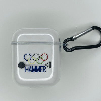 AirPod case hammer shop logo