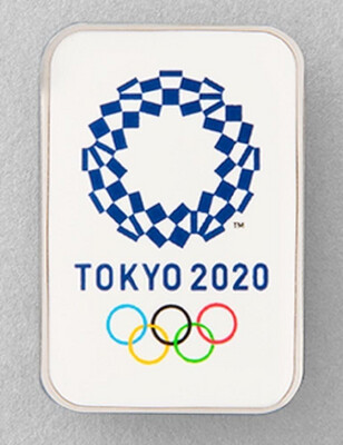 TOKYO 2020 Olympic logo square pin badge  (Q008)