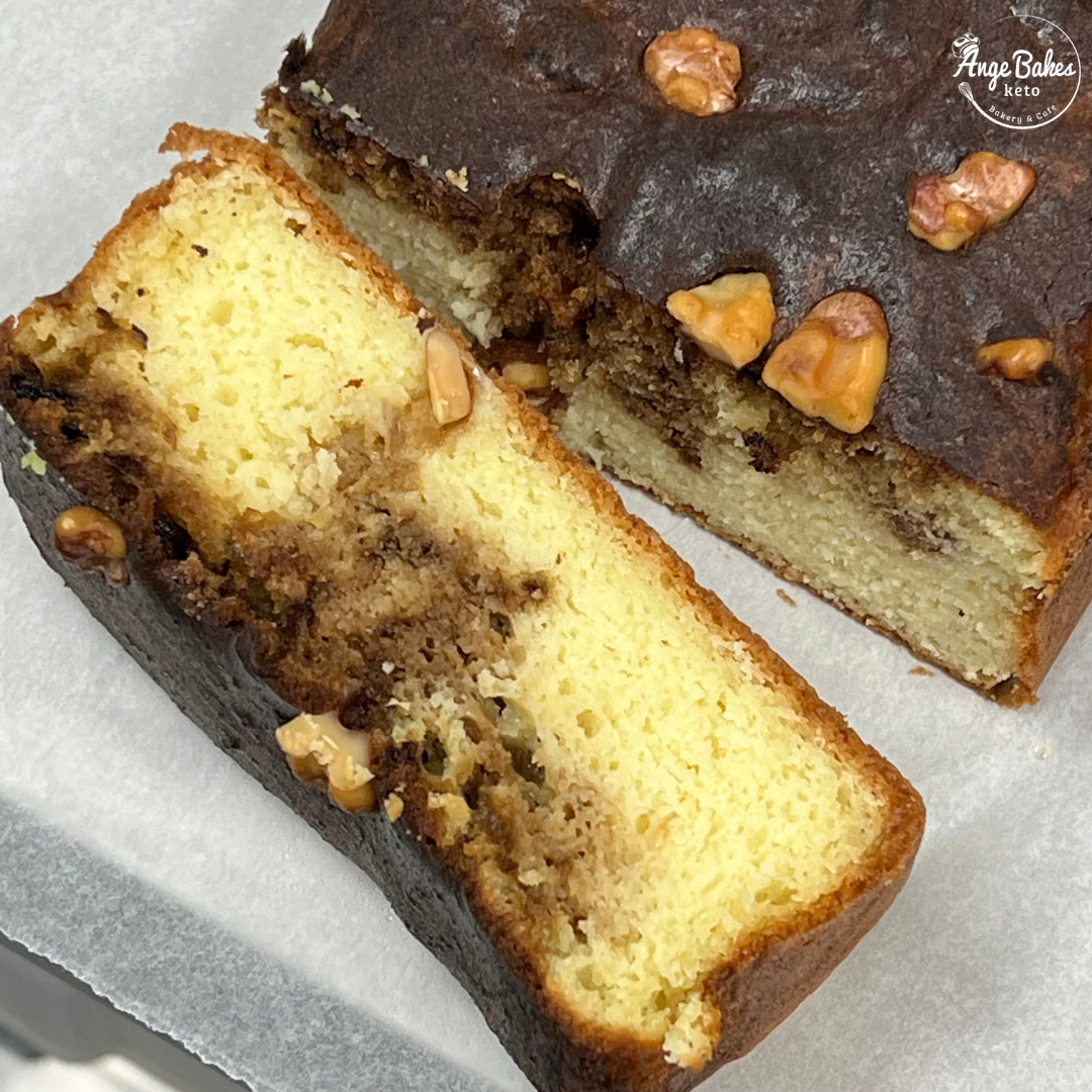 Keto Coffee Swirl Pound Cake