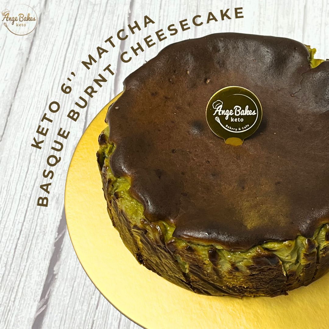 Keto Matcha Basque Burnt Cheesecake - Diabetic-friendly, Gluten-free &amp; Nut-Free
