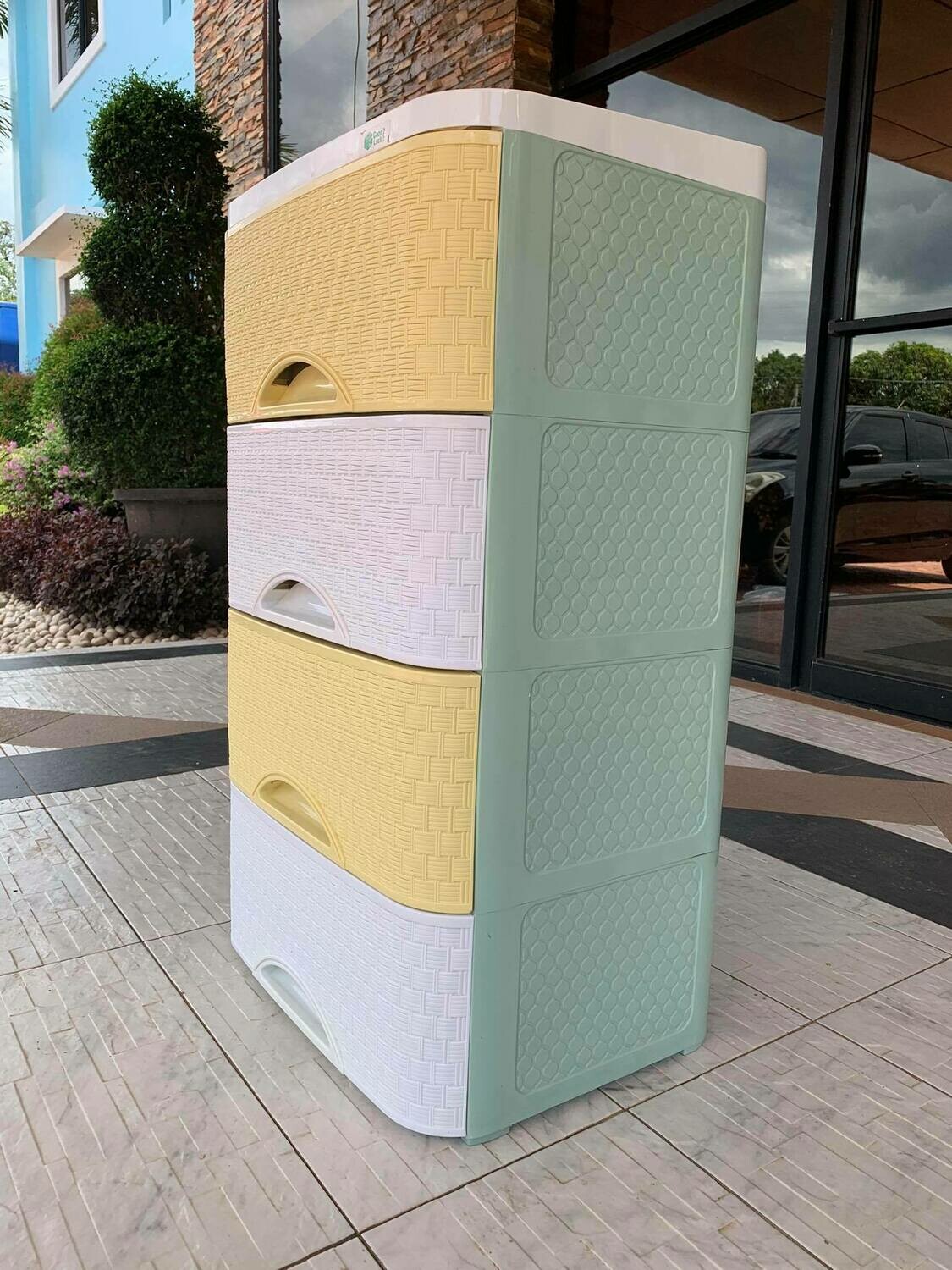 Rattan 4 layers drawer