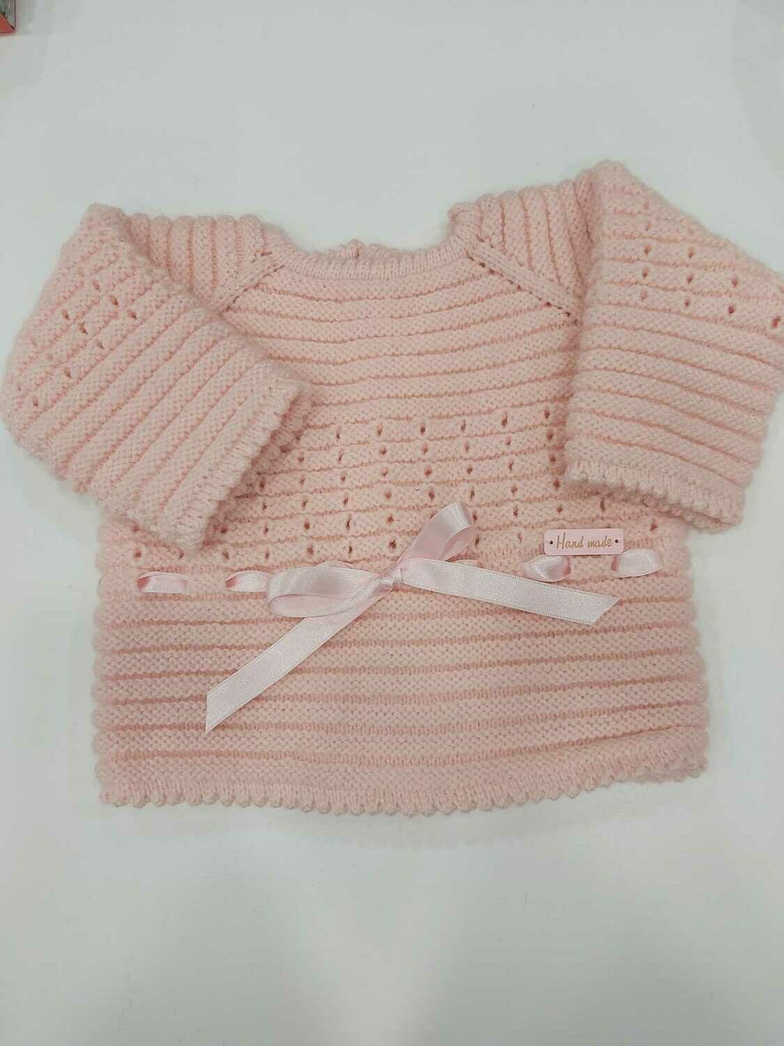 chaquetita rosa de bebé