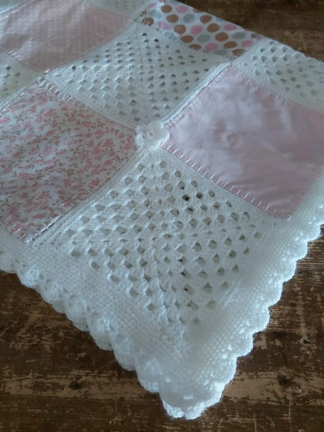 Manta ganchillo patchwork hecha a mano