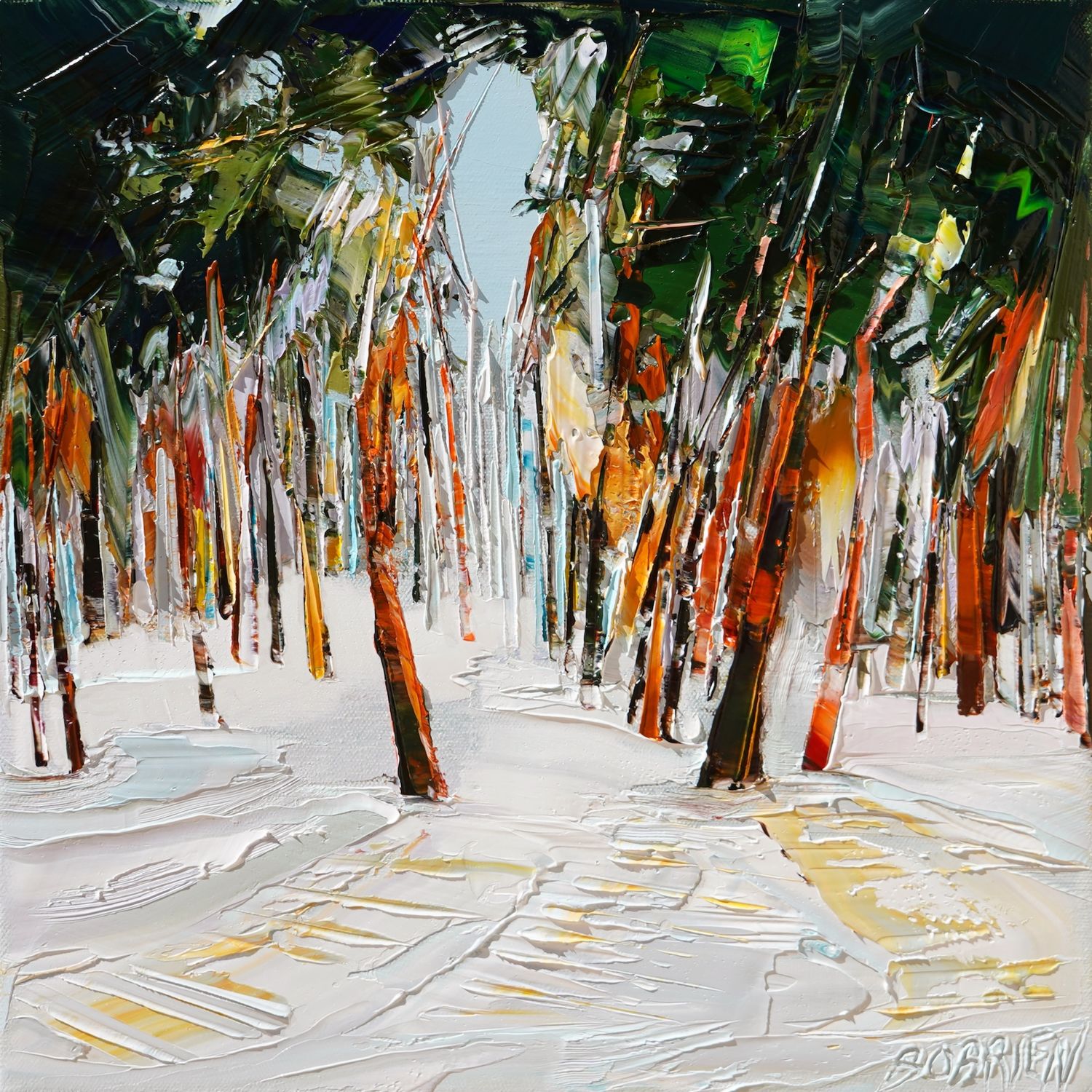 NUMINOUS STROLL TO THE WOOD HEAP - The original painting