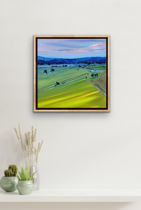 PARAGLIDER'S VIEW OF THE FARM - The original painting