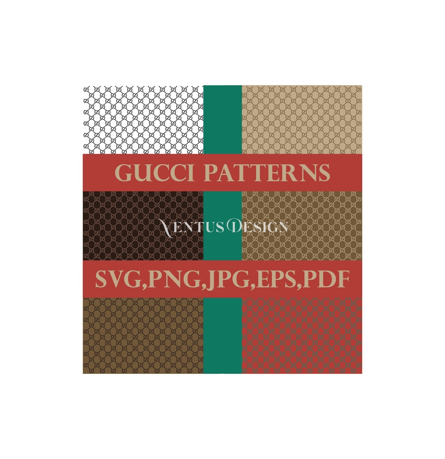 GUCCI Patterns Bundle Digital, Printable, SVG, Bundle, Cutfile, Cricut, HIGH QUALITY, Free for Use