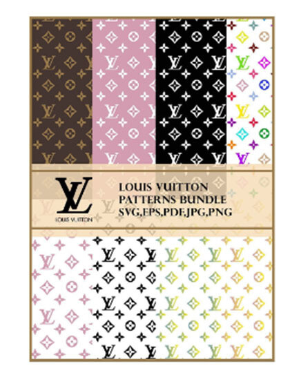 LV Patterns Bundle Digital, Printable, SVG, Bundle, Cutfile, Cricut, HIGH QUALITY, Free for Use