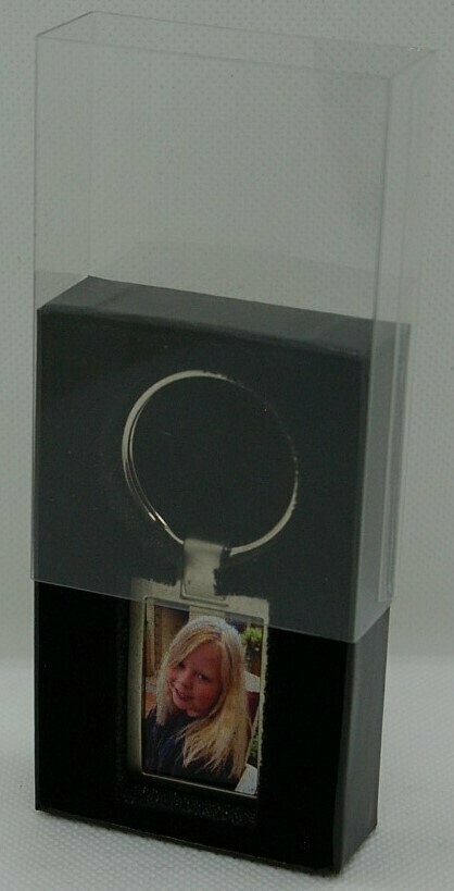Schlüsselanhänger mit Foto doppelseitig bedruckt in Geschenkbox