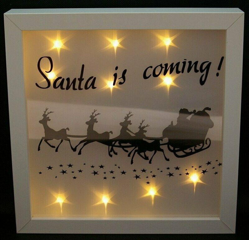 Bild "Santa is coming" mit Sterneffekt-LED-Beleuchtung