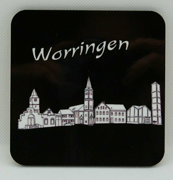 Korkuntersetzer mit Worringer Skyline