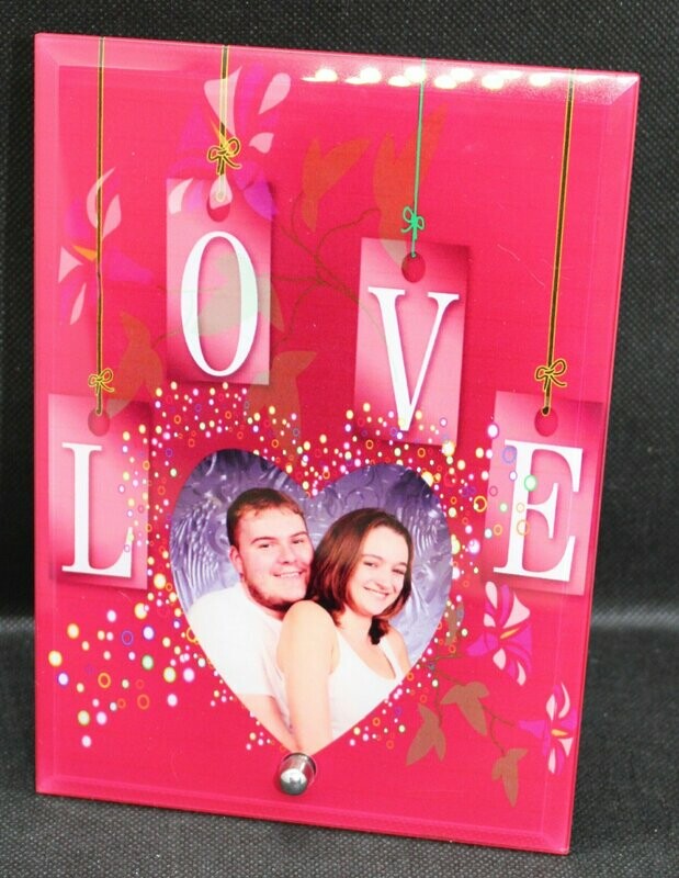 Glasaufsteller mit Fotodruck - im LOVE-Design