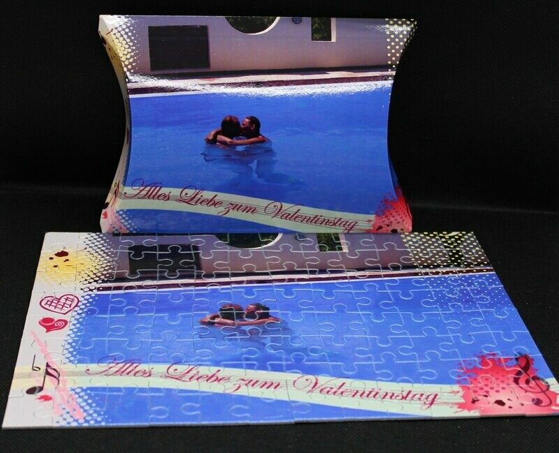 Puzzle Rechteckt mit Ihrem Foto in bedruckter Geschenkverpackung