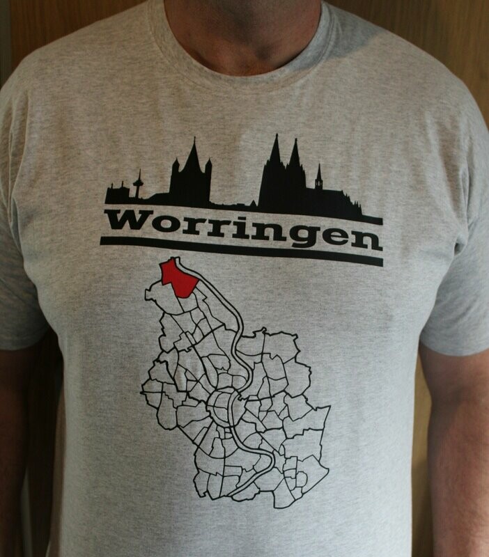 T-Shirt mit Veedelskarte und Deinem Wunschveedel