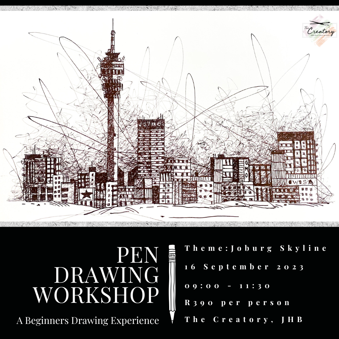 Pen Drawing For Beginners Joburg Skyline 16 September 2023
