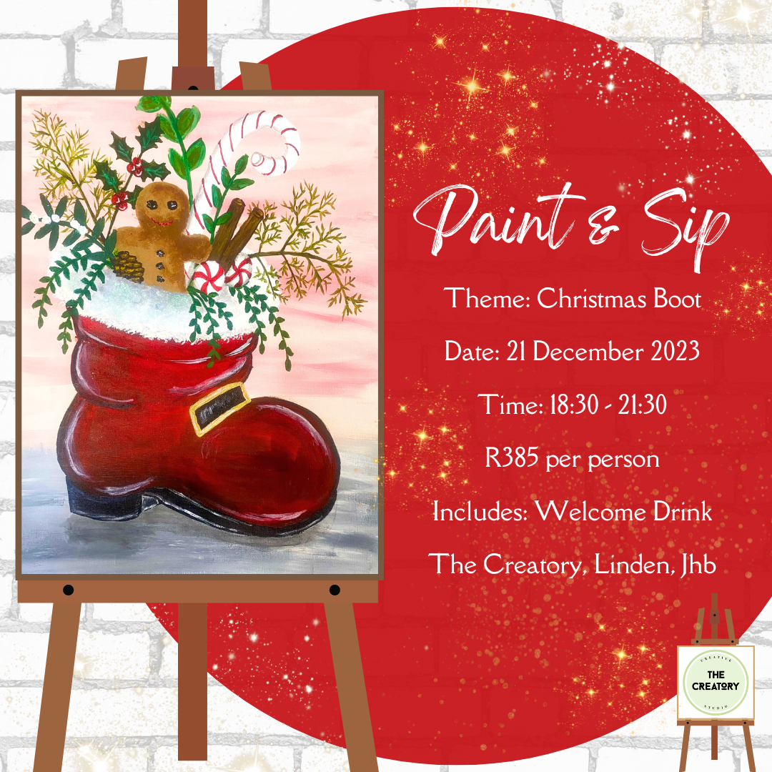 Paint & Sip Christmas Boot 21 December 2023