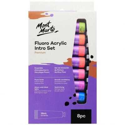 Mont Marte Premium Fluoro Acrylic Paint Intro Set 8 Piece