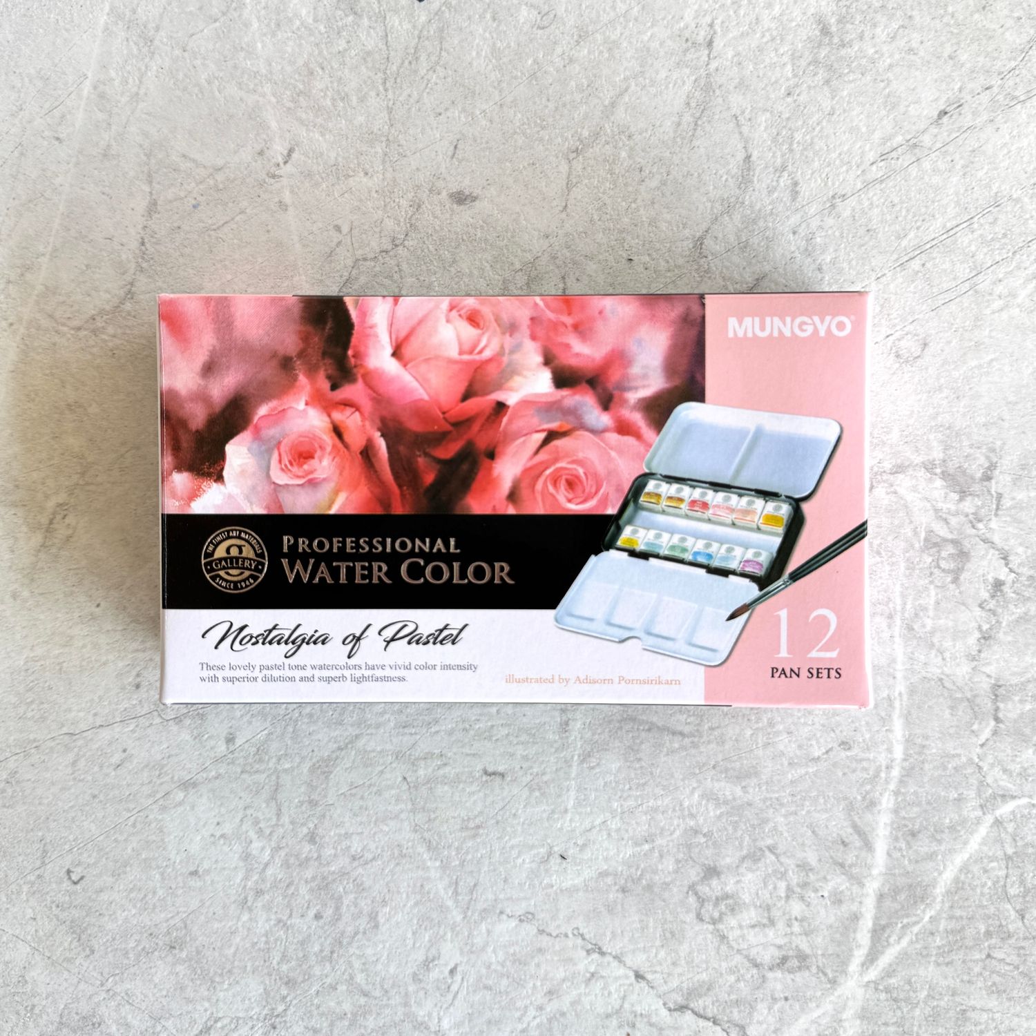 Watercolour 12 Pan Set: Nostalgia Of Pastel – Mungyo