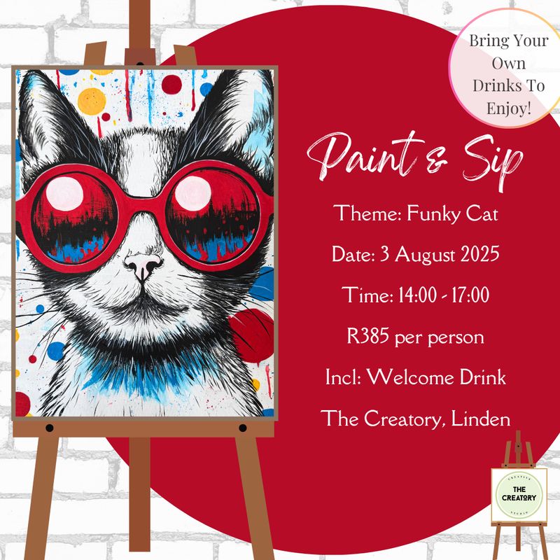Paint &amp; Sip: Funky Cat - 3 August 2025