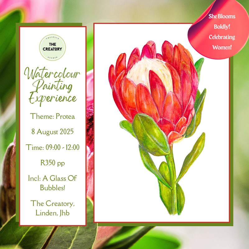 Women&#39;s Month Watercolour Painting Experience: Protea - 8 August 2025