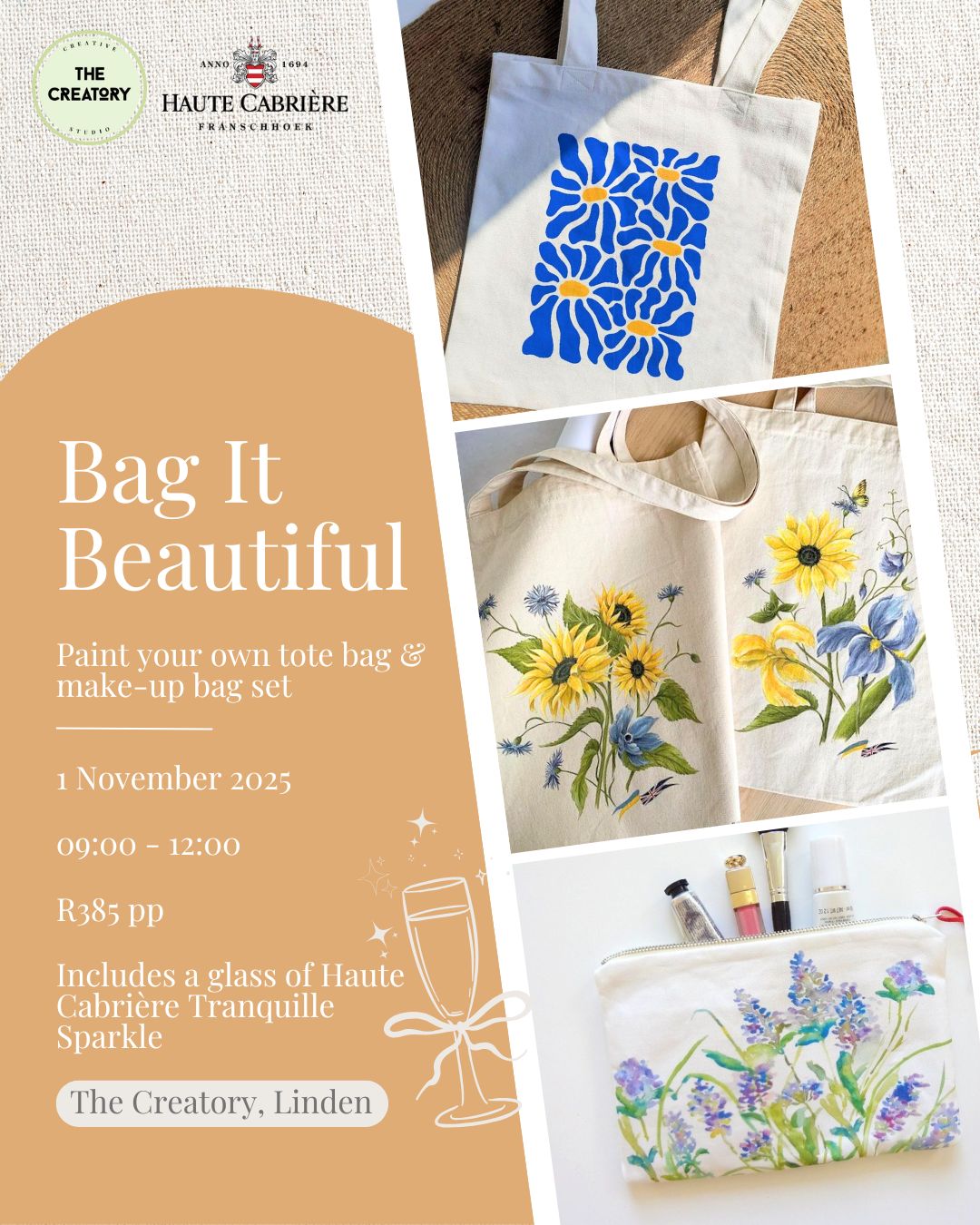 Bag It Beautiful: Tote Bag &amp; Makeup Bag Painting - 1 November 2025
