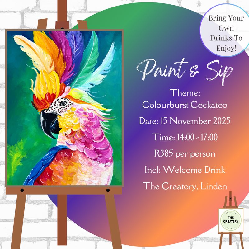 Paint &amp; Sip: Colourburst Cockatoo - 15 November 2025