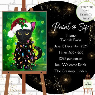 Paint &amp; Sip: Twinkle Paws - 18 December 2025