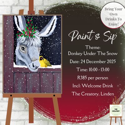 Paint &amp; Sip: Donkey Under The Snow - 24 December 2025