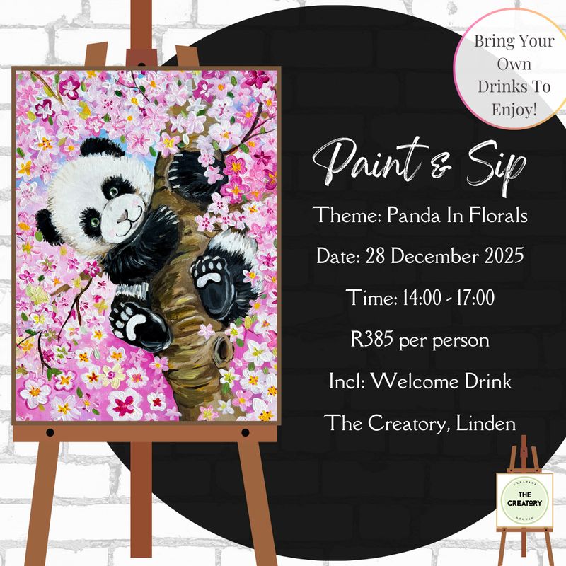 Paint &amp; Sip: Panda In Florals - 28 December 2025