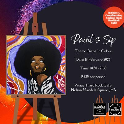 Paint &amp; Sip Night: Diana In Colour - 19 February 2026 - Hard Rock Cafe, JHB