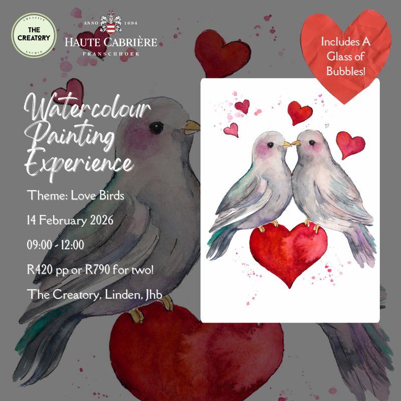Watercolour Painting Experience: Love Birds - 14 February 2026