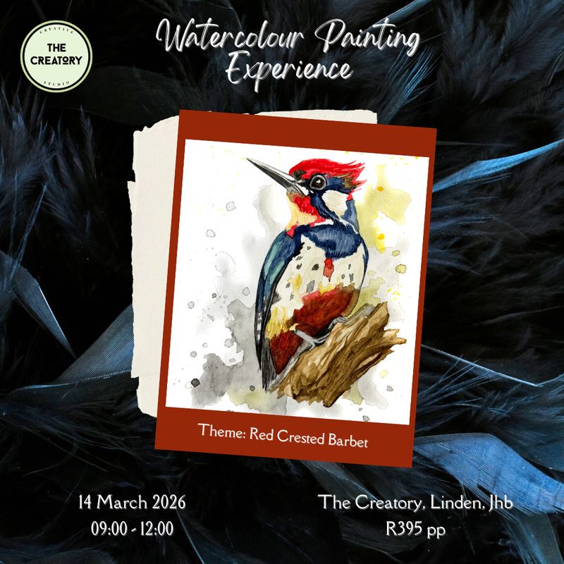 Watercolour Painting Experience: Red Crested Barbet - 14 March 2026
