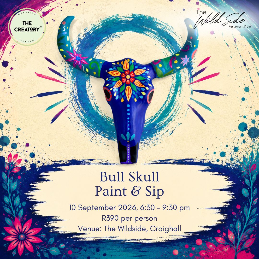 Bull Skull Paint &amp; Sip: 10 September 2026 - The Wild Side Craighall