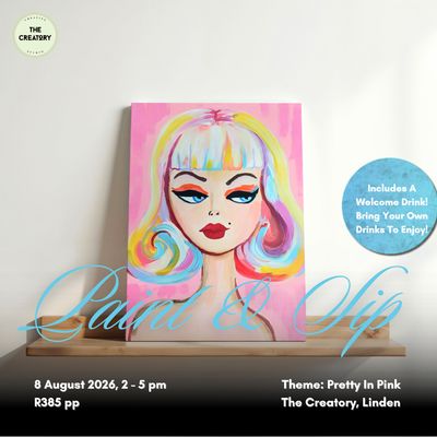 Paint &amp; Sip:  Pretty In Pink - 8 August 2026
