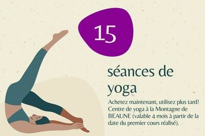 Carnet 15 cours de yoga chez Yogamaga Beaune