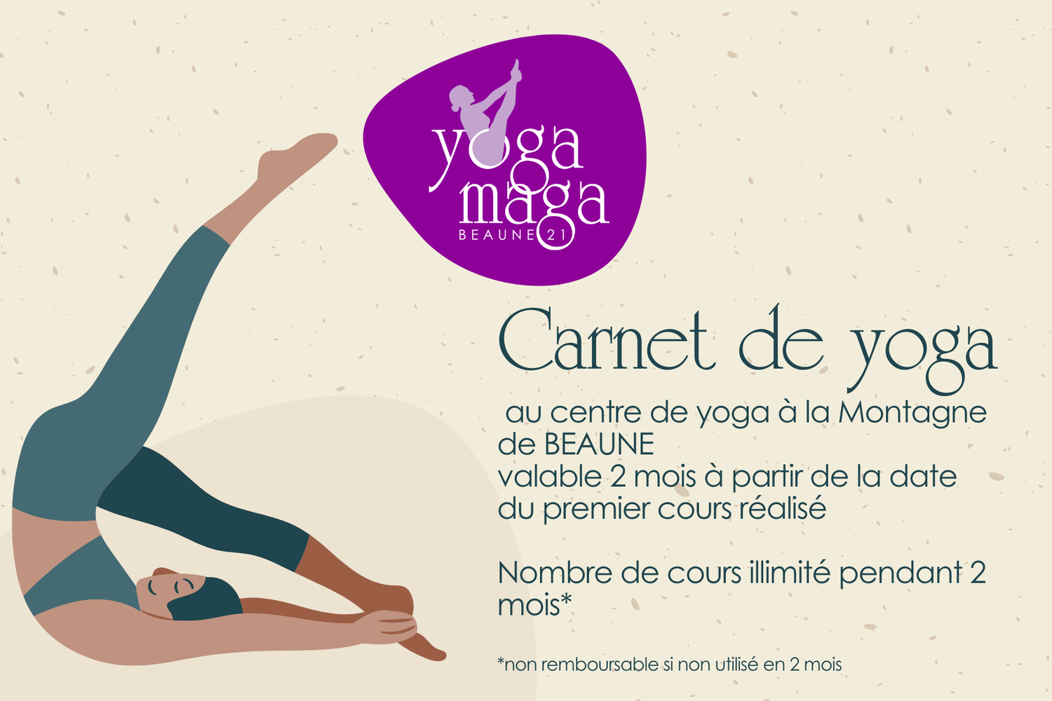 Carnet de yoga de 2 mois chez Yogamaga Beaune