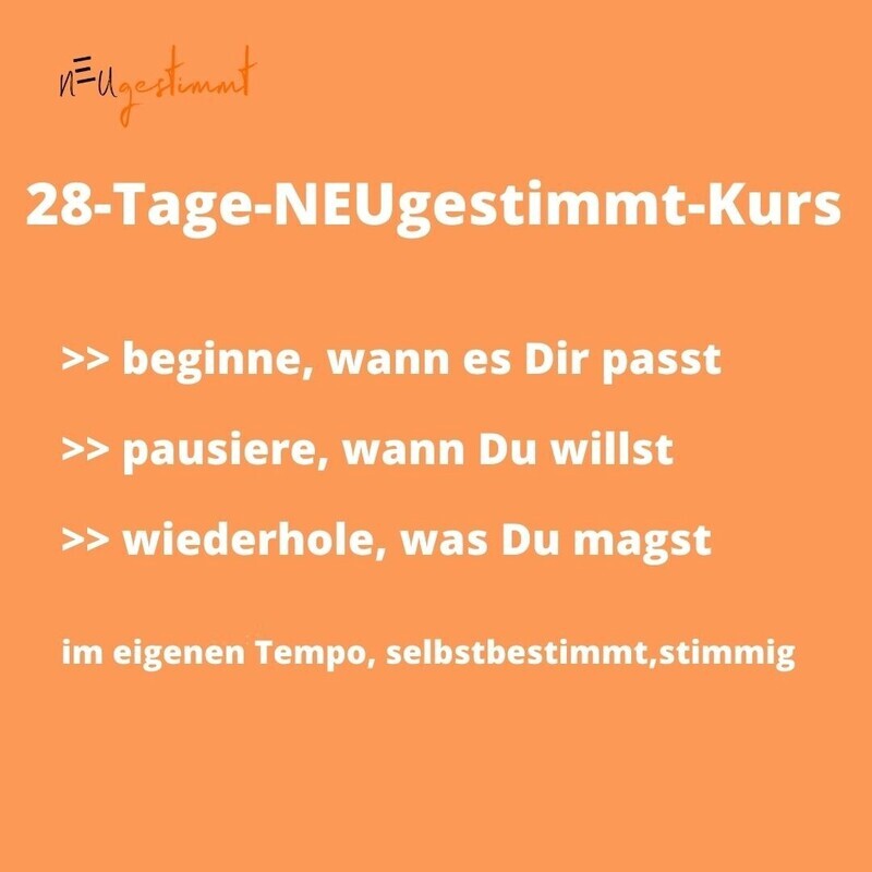 28-Tage-NEUgestimmt-Challenge + 2 persönliche Termine mit Dir à 45min. mit indiv. Tipps für deine optimale Stimmwirkung 28-Tage-NEUgestimmt-Challenge + 2 persönliche Termine mit Dir à 45min. mit indiv. Tipps für deine optimale Stimmwirkung