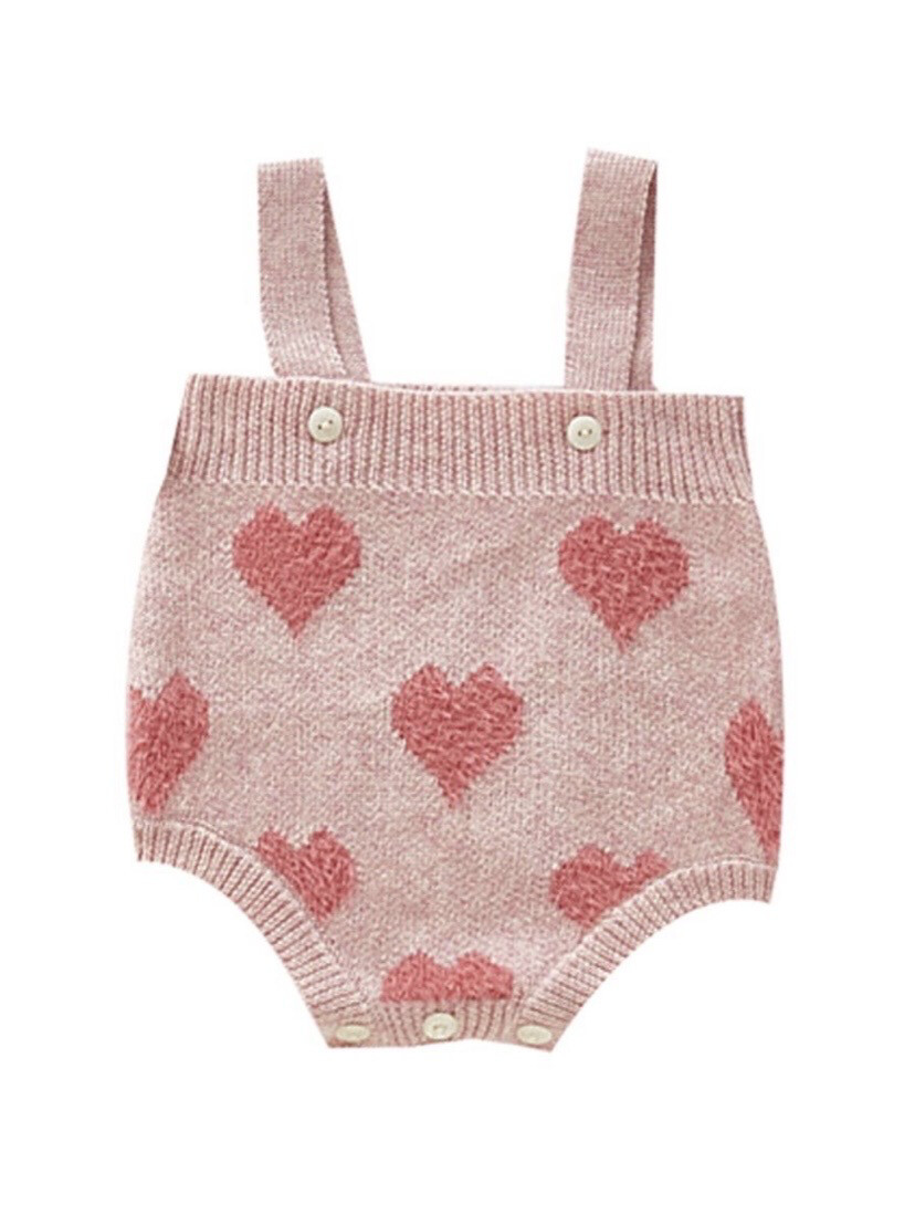 Pink Hearts Romper