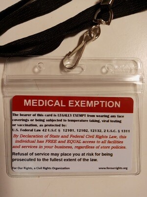 Medical Exemption Card