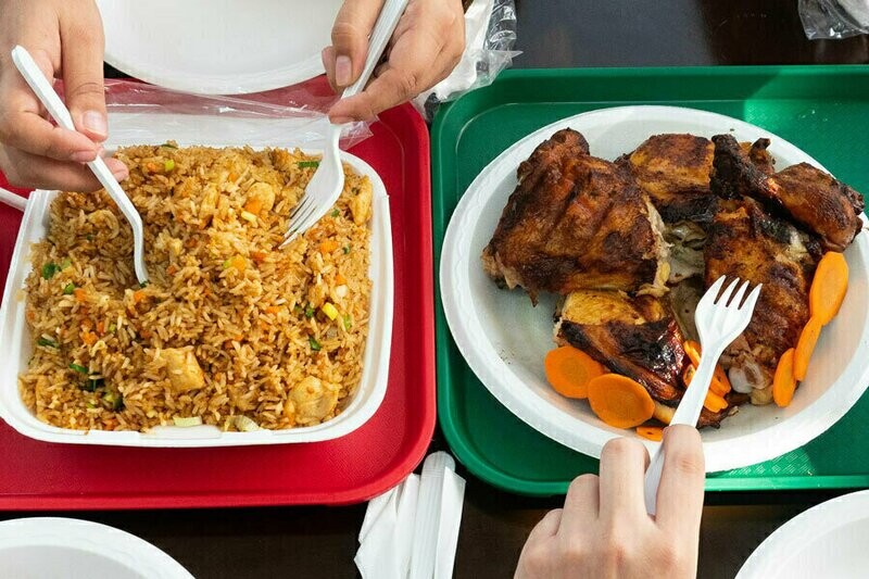 Fam. de Pollo con arroz chino