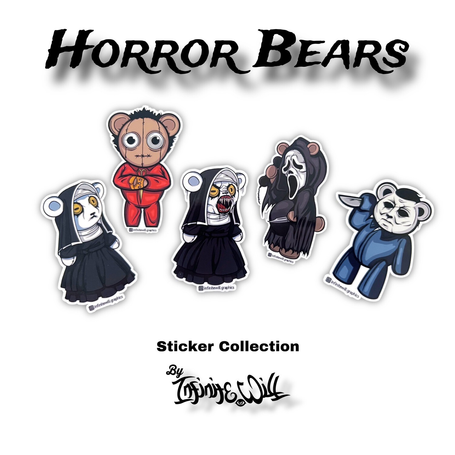 Horror Bears | Glossy Vinyl Stickers