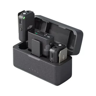 DJI Mic  (2TX + 1RX + Charging Case) Clip-on Microphone