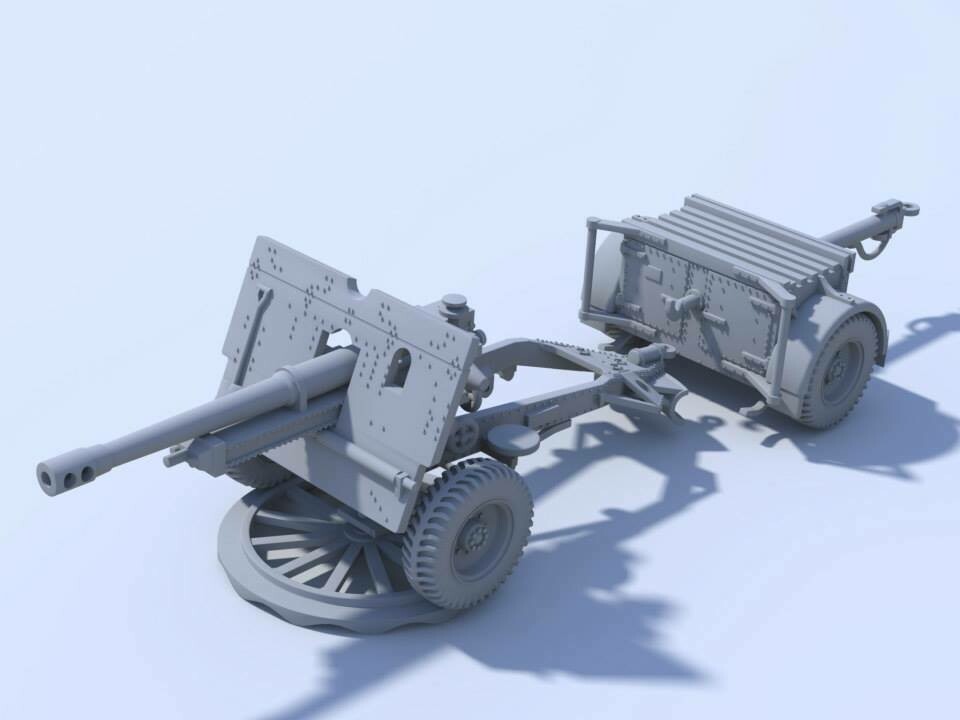 25 Pdr QF with & without Muzzle Brake - 1/56 Scale